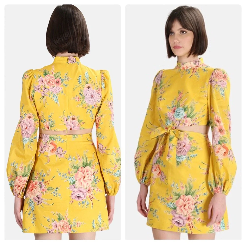 ZIMMERMANN Zinnia Bow Cut Out Mini Dress - Picture 8 of 16